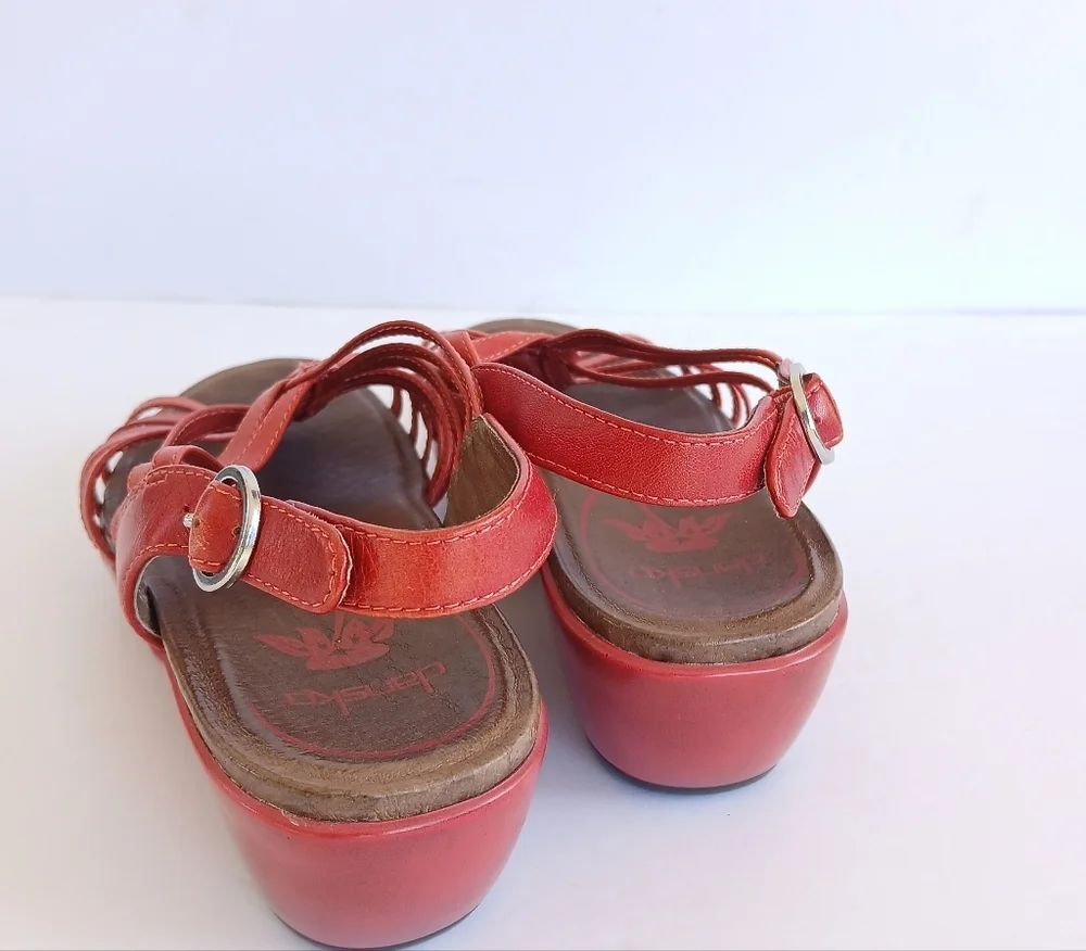 Dansko Dana Red Strappy Sandals Fisherman